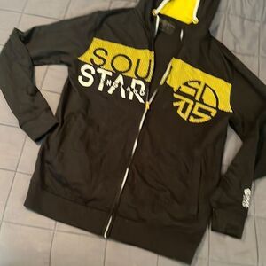 Soul Star Black and Yellow Full Zip Hooded Sweatshirt